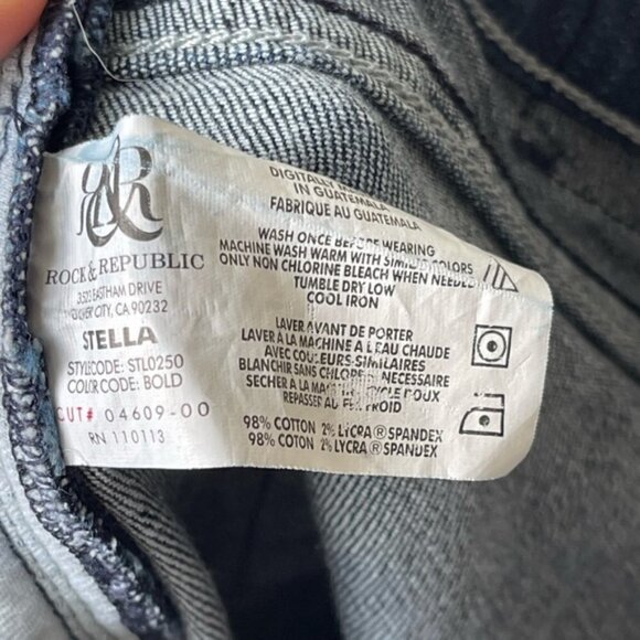 ROCK & Republic Dark Wash Stella straight leg Jeans size 30 - Picture 7 of 12